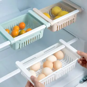 3 Pcs Adjustable and Stretchable Refrigerator Organizer Drawer Basket Refrigerator Storage Box