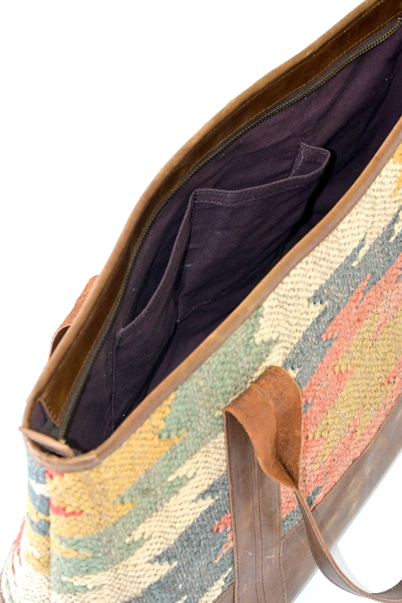 ALPINE - KILIM and LEATHER  BAG