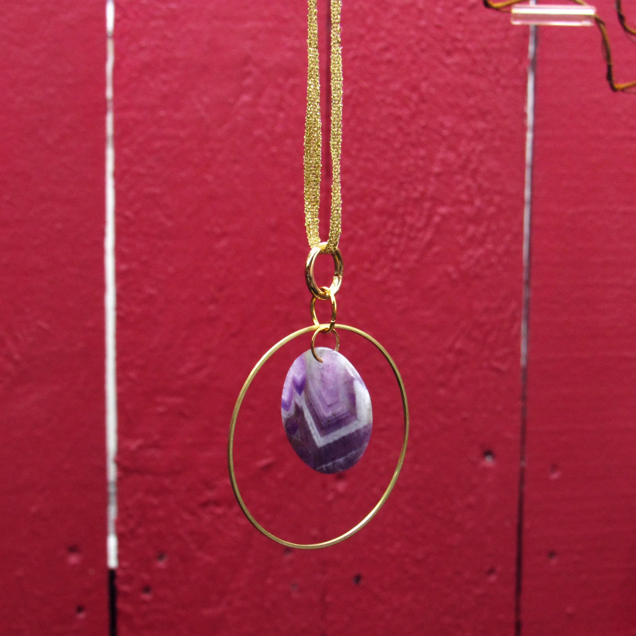 Amethyst gemstone hanging Tree Ornament