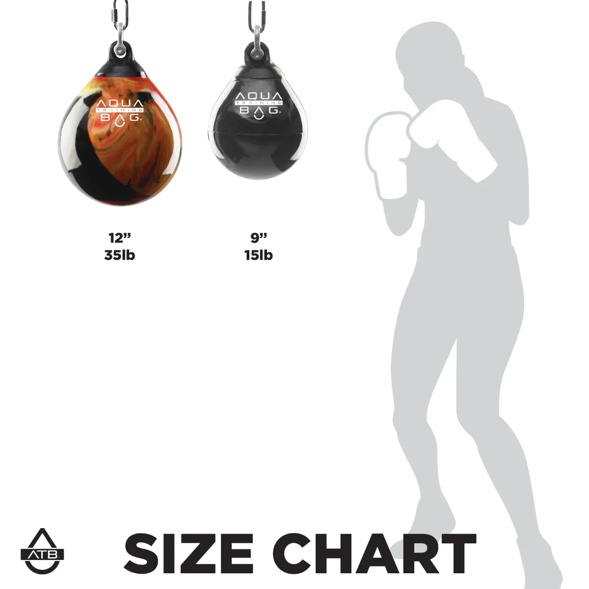 Aqua 15" 75lb Energy Punching Bag Black