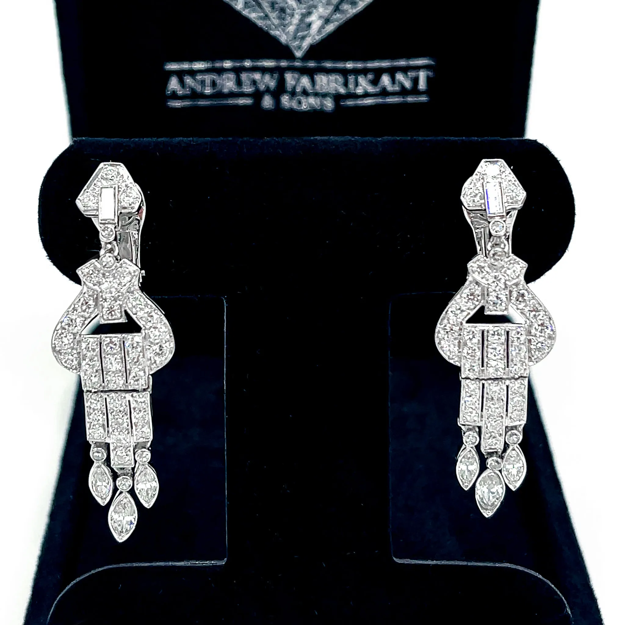 Art Deco Diamond Hanging Earrings