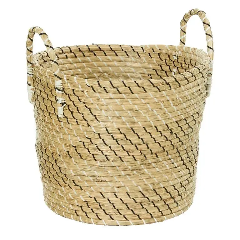 Beige Dried Plant Modern Storage Basket