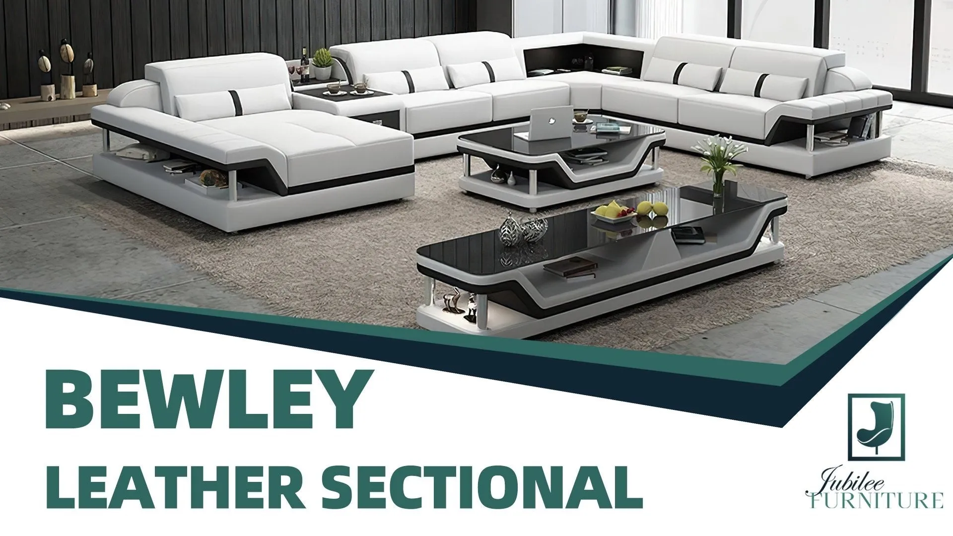 Bewley Modern Leather Sectional With Storage