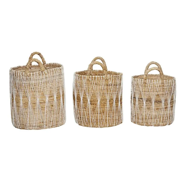 BROWN BANANA LEAF STORAGE BASKET