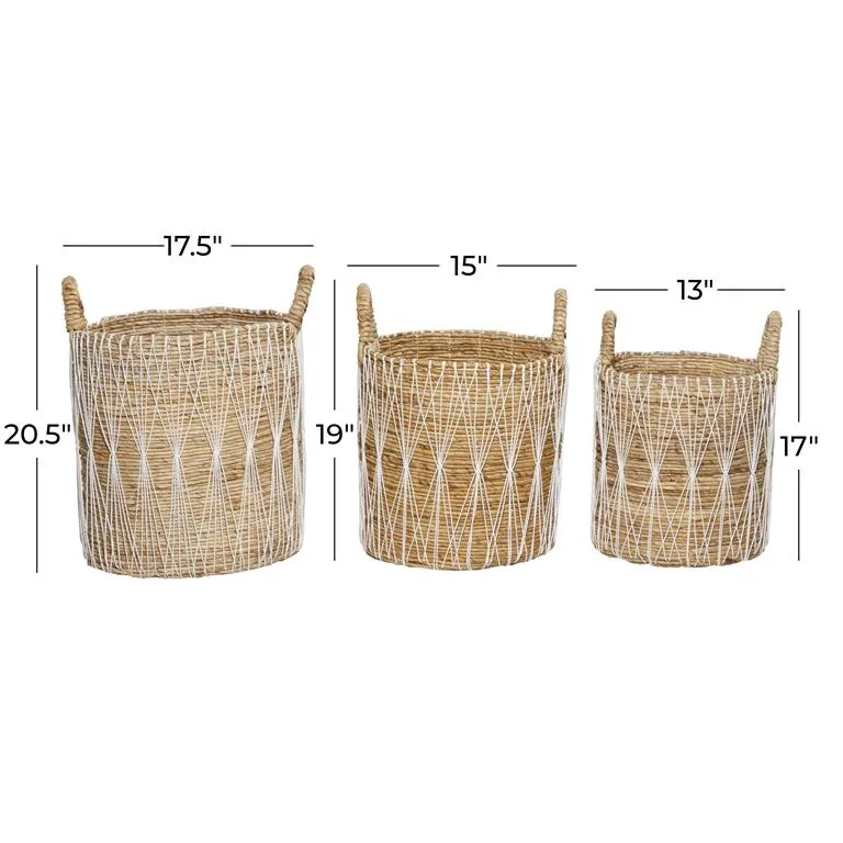 BROWN BANANA LEAF STORAGE BASKET