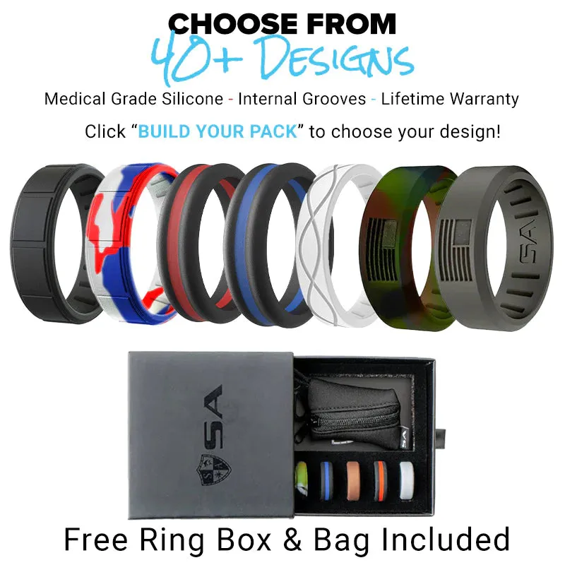 BUY 1 SILICONE RING - PICK 4 FREE   Free Box, Bag, & Gift