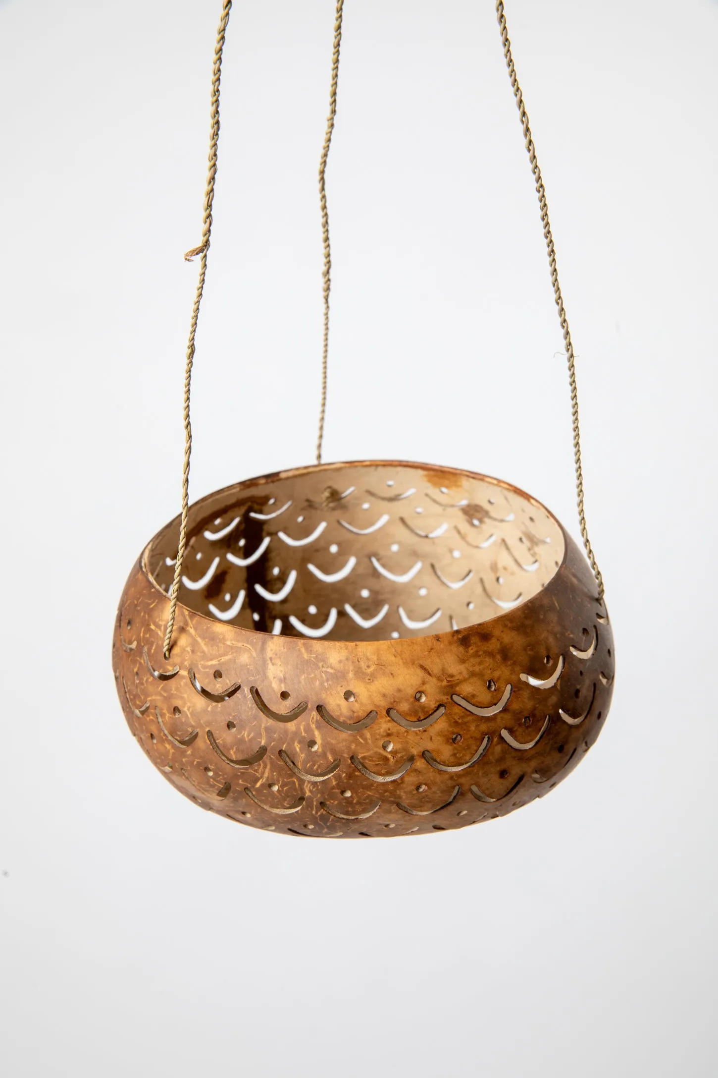 Carved Hanging Coconut Planter