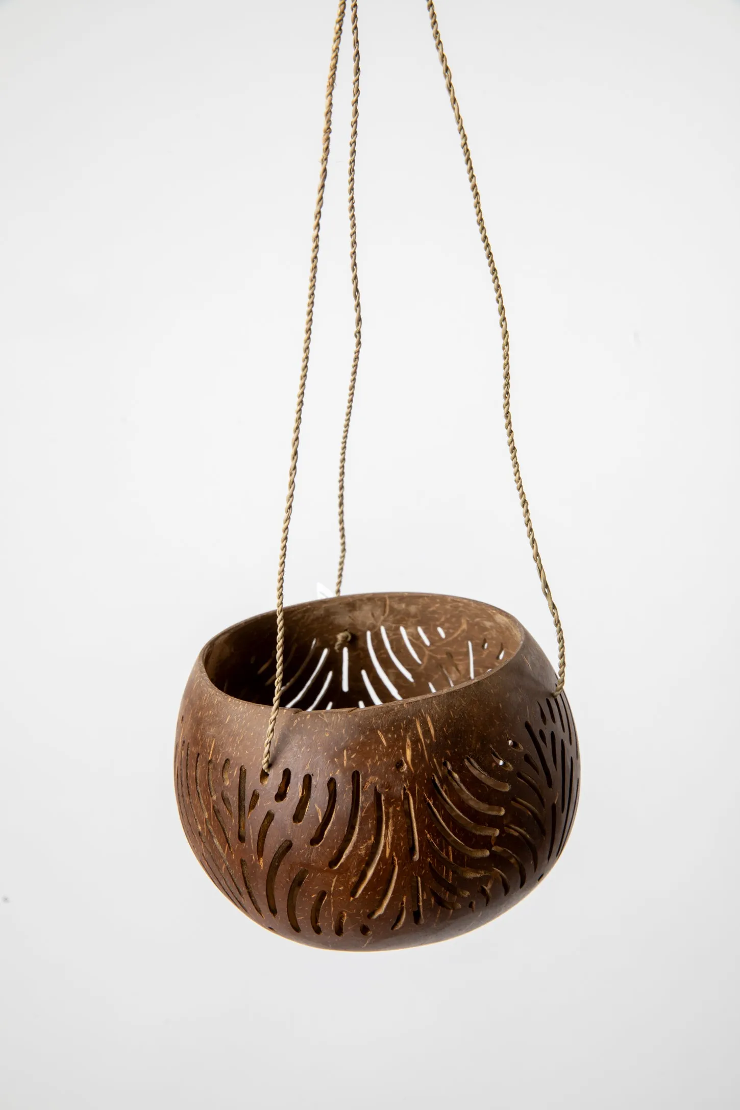 Carved Hanging Coconut Planter