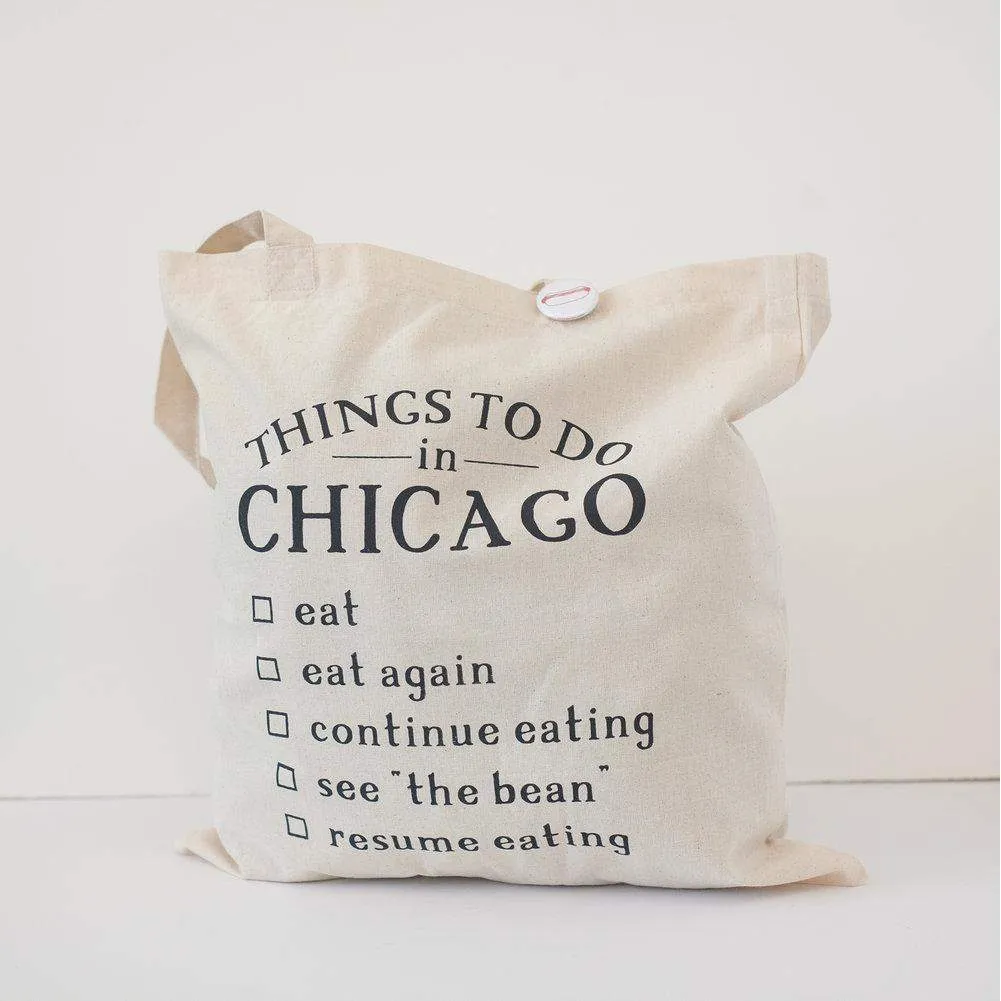 Chicago tote bag, Chicago foods gift idea, Chicago souvenir, chicago gift idea