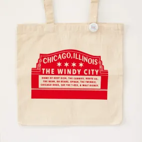 Chicago tote bag, Wrigley Field sign souvenir, Chicago gift idea