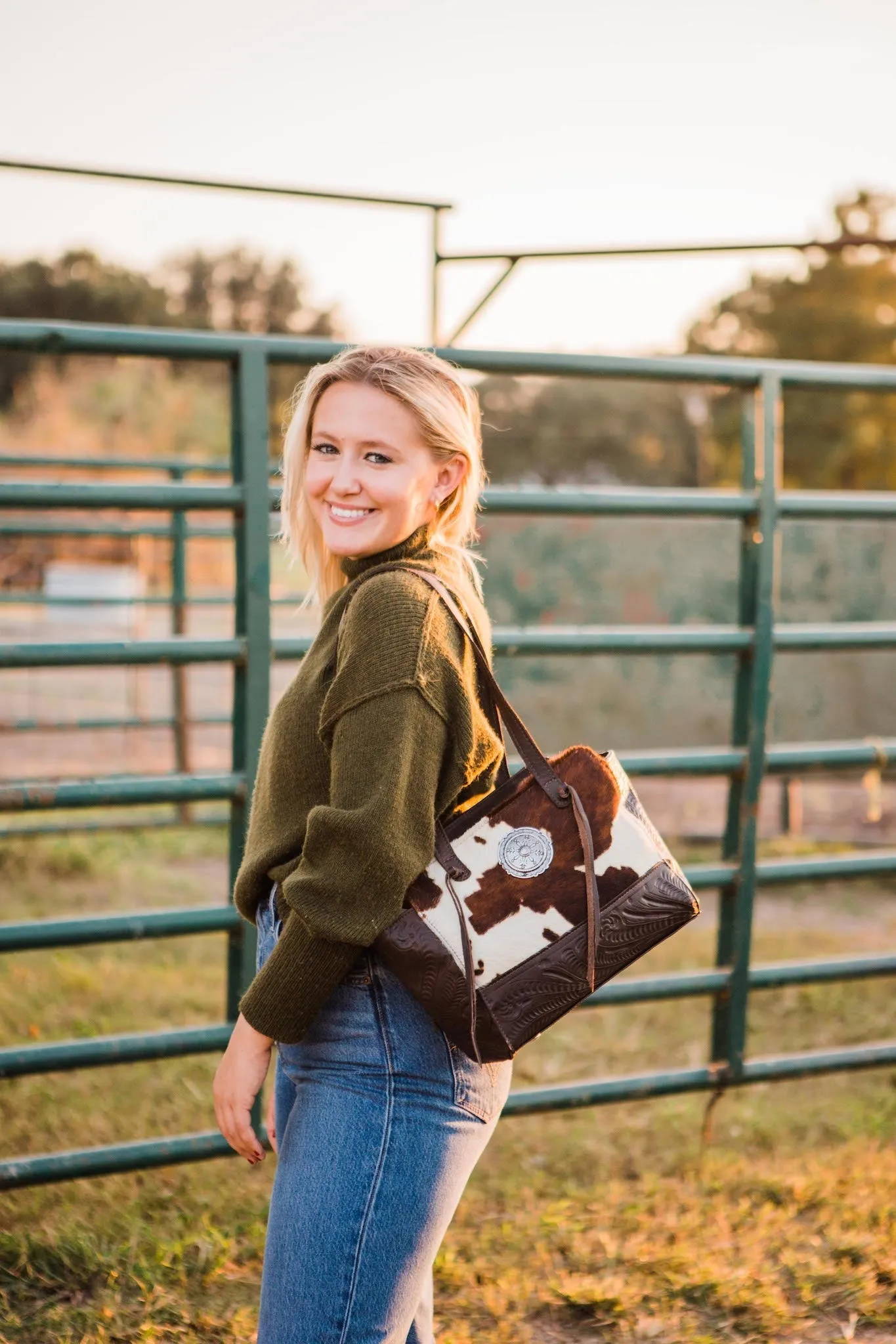 Cowtown Hair-On Shoulder Bag w/ Conceal Carry Pocket