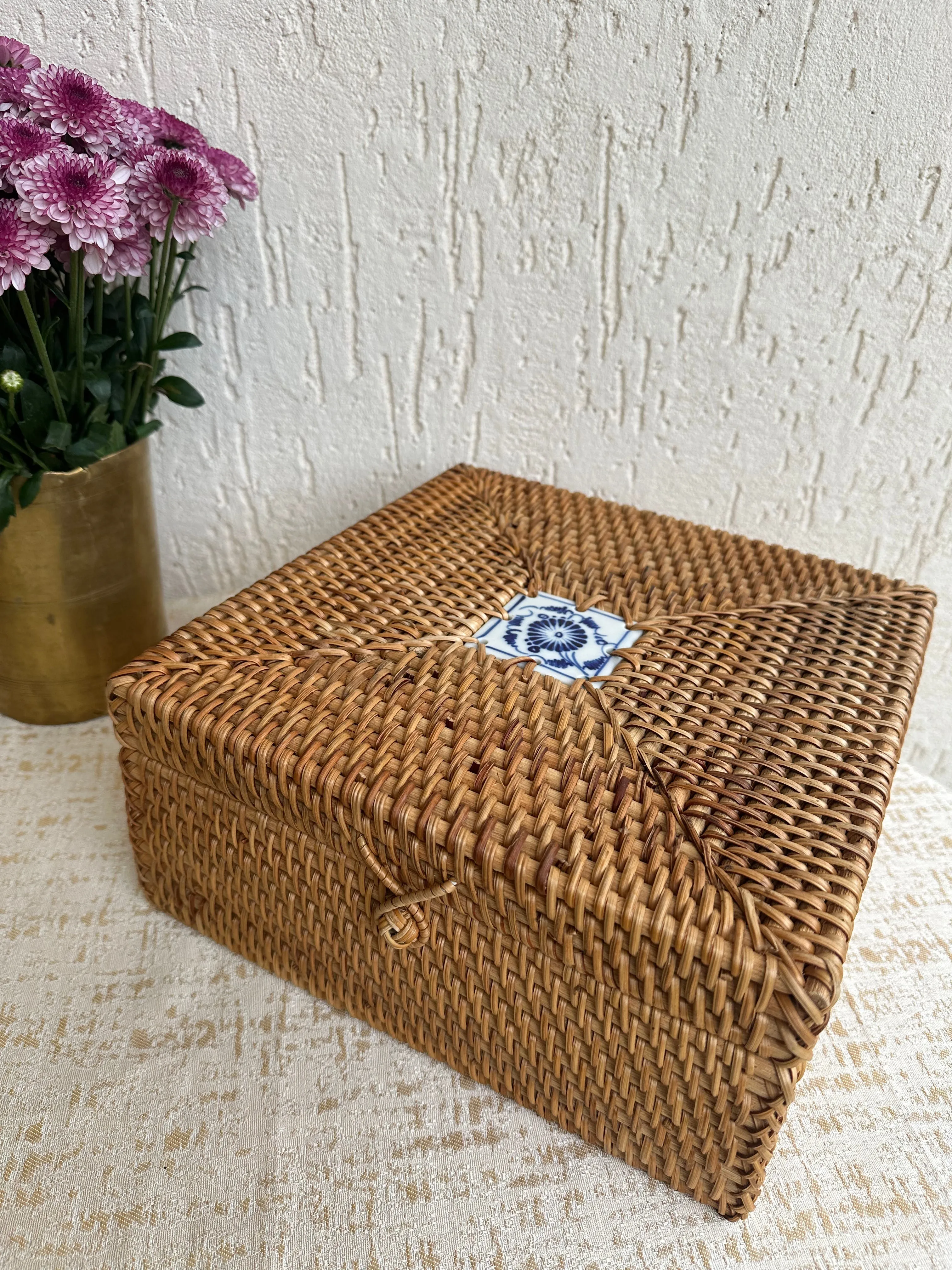 Designer Rattan Square Storage Box