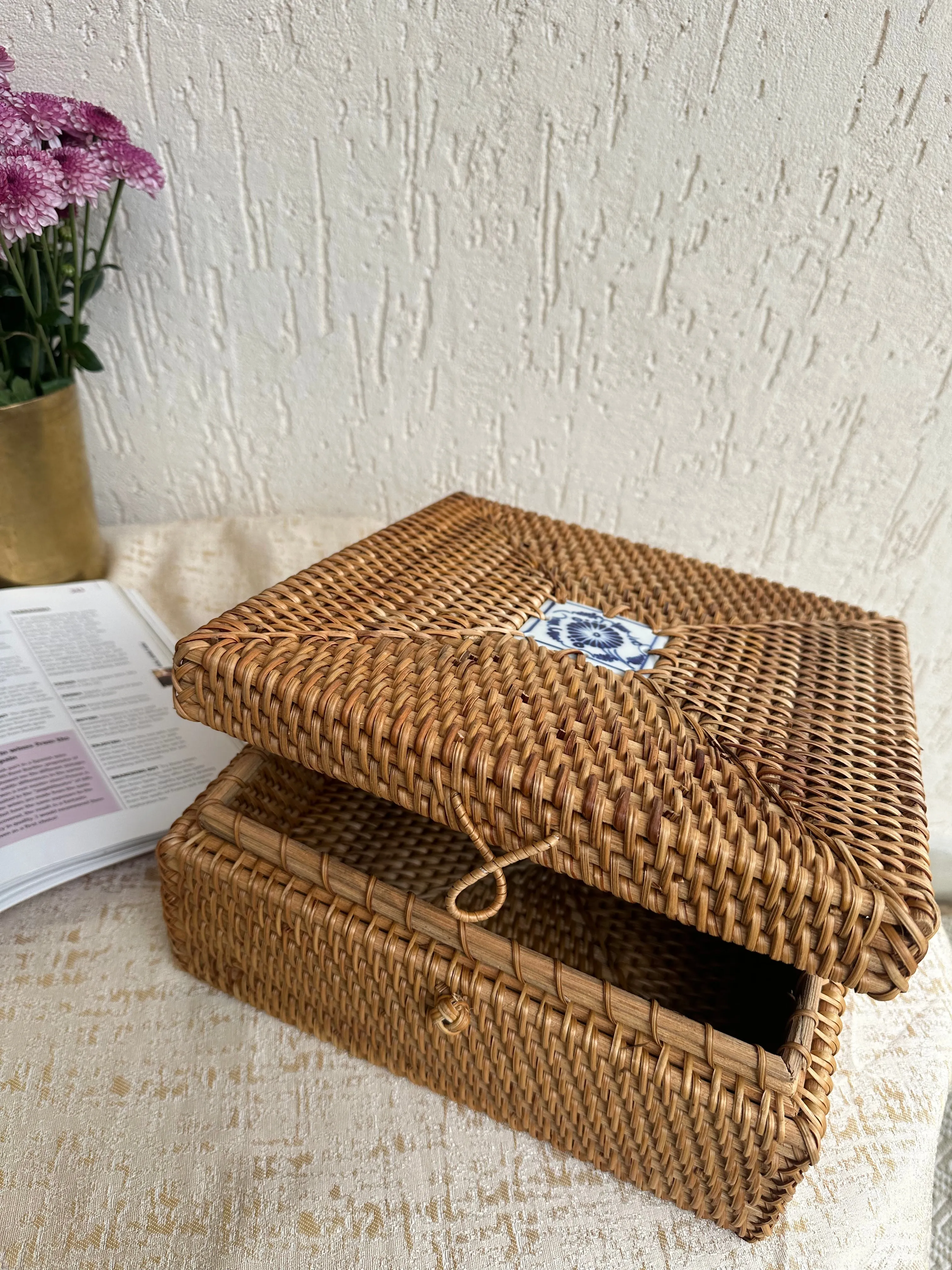 Designer Rattan Square Storage Box