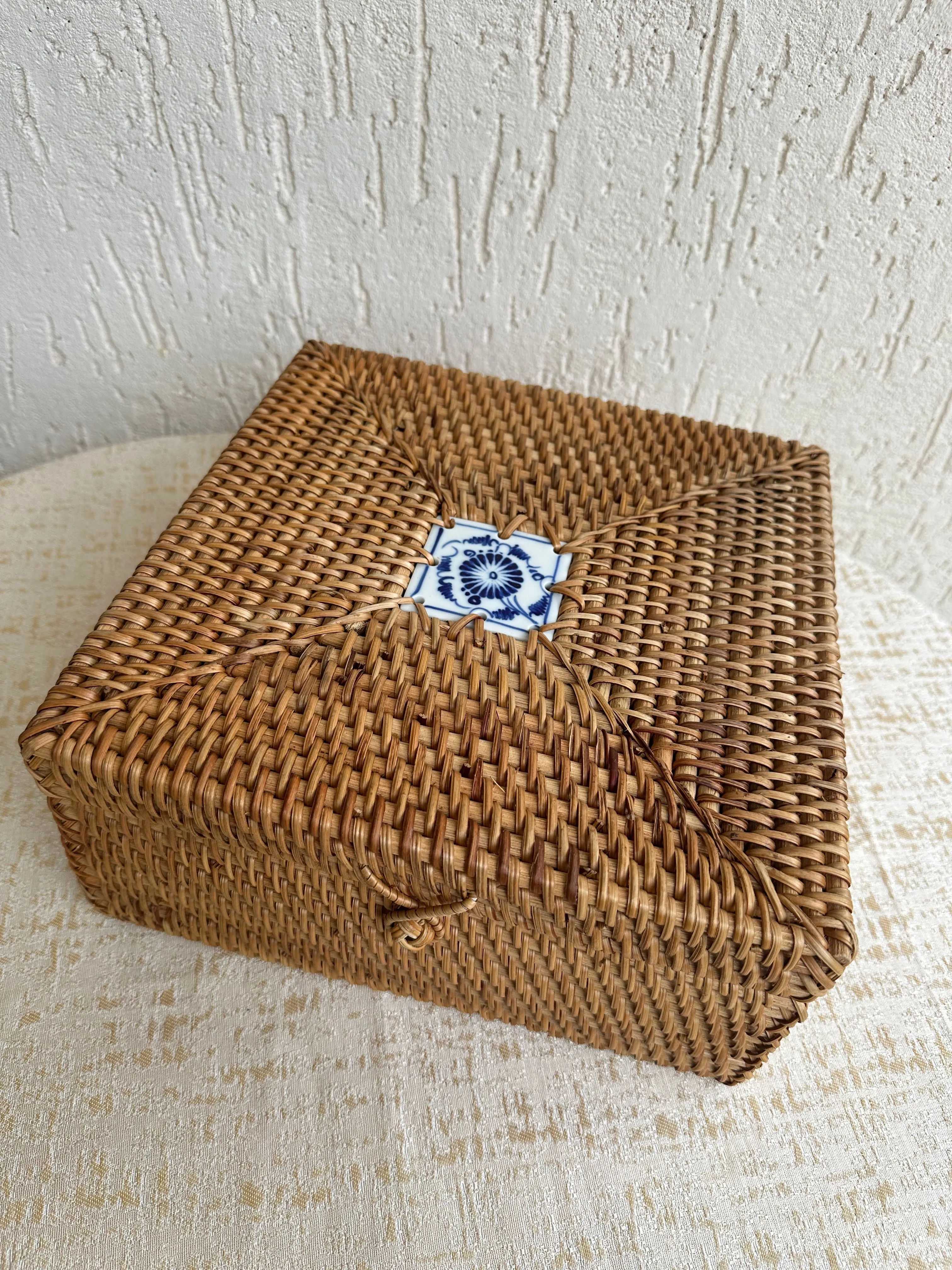 Designer Rattan Square Storage Box