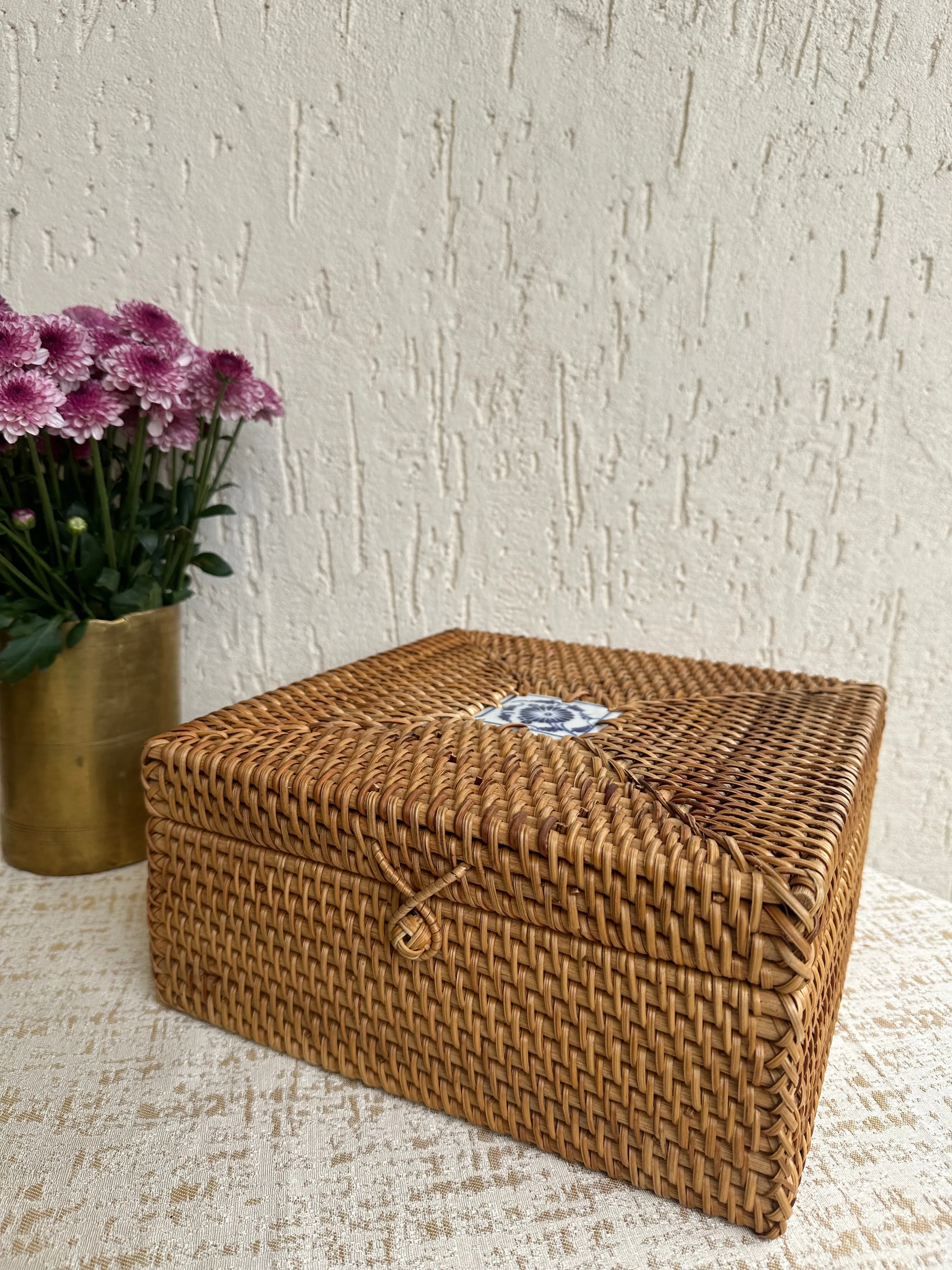 Designer Rattan Square Storage Box