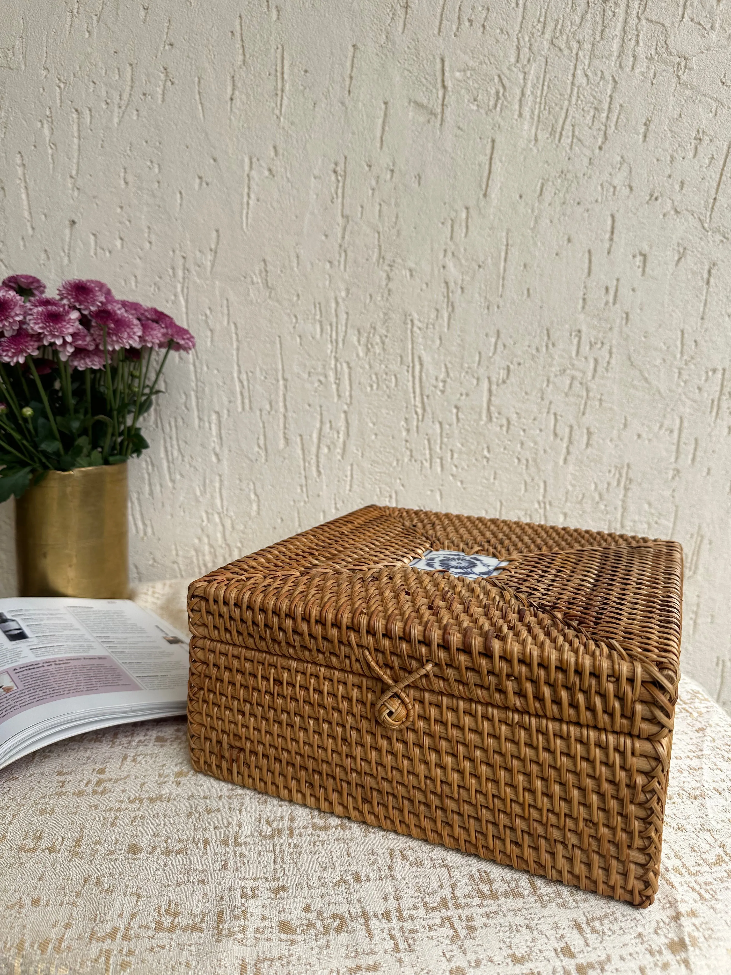 Designer Rattan Square Storage Box