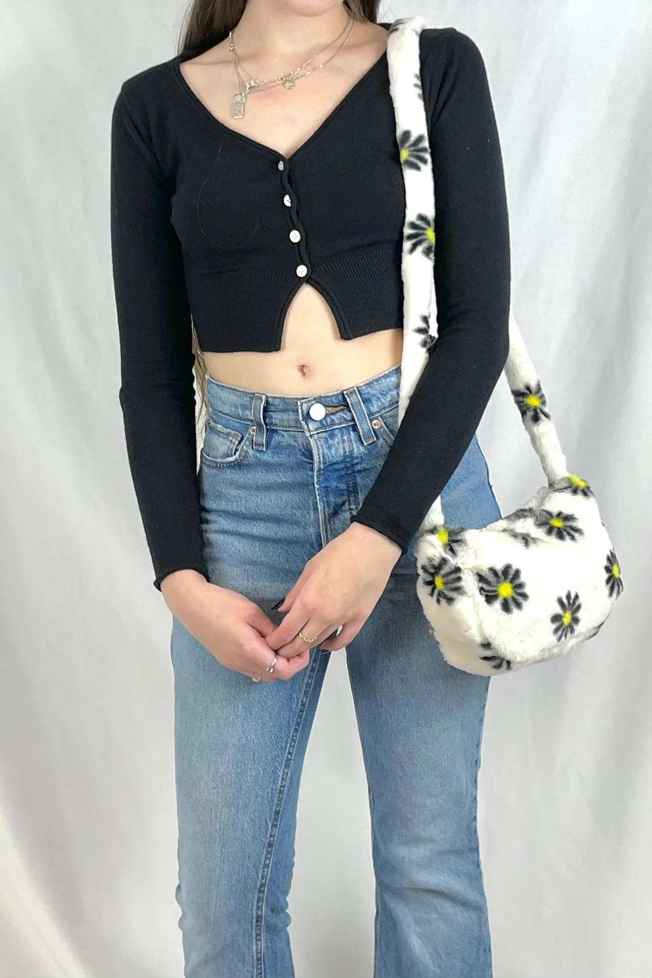 Floral fluffy bag