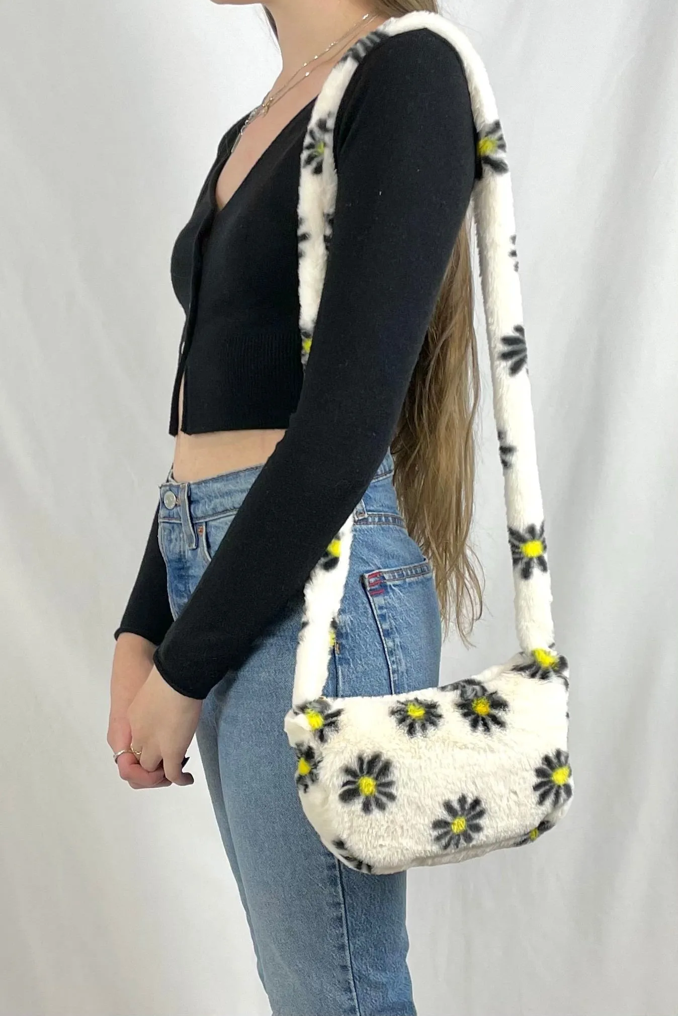 Floral fluffy bag