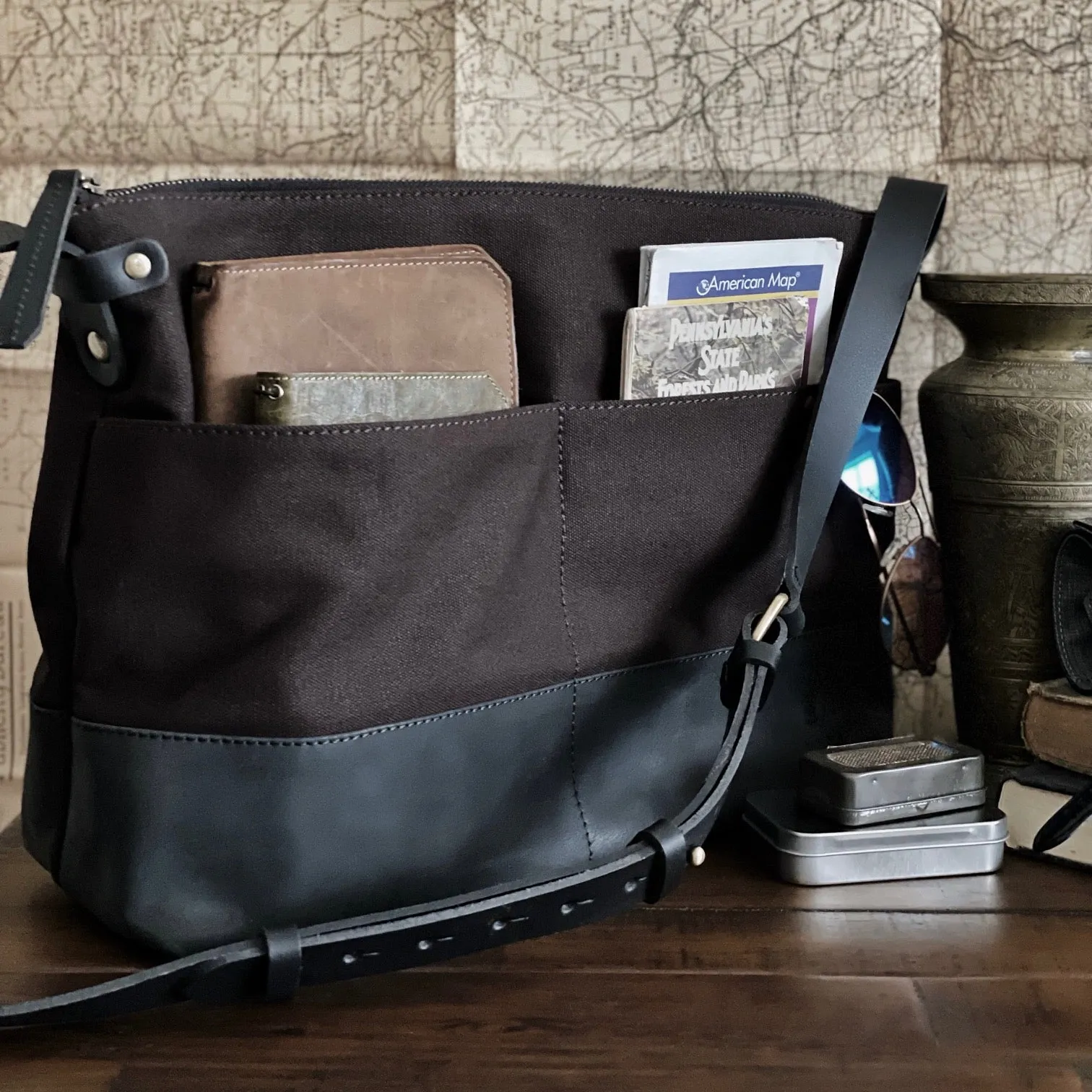 Fortis Sling Bag - Iron Brown and Black