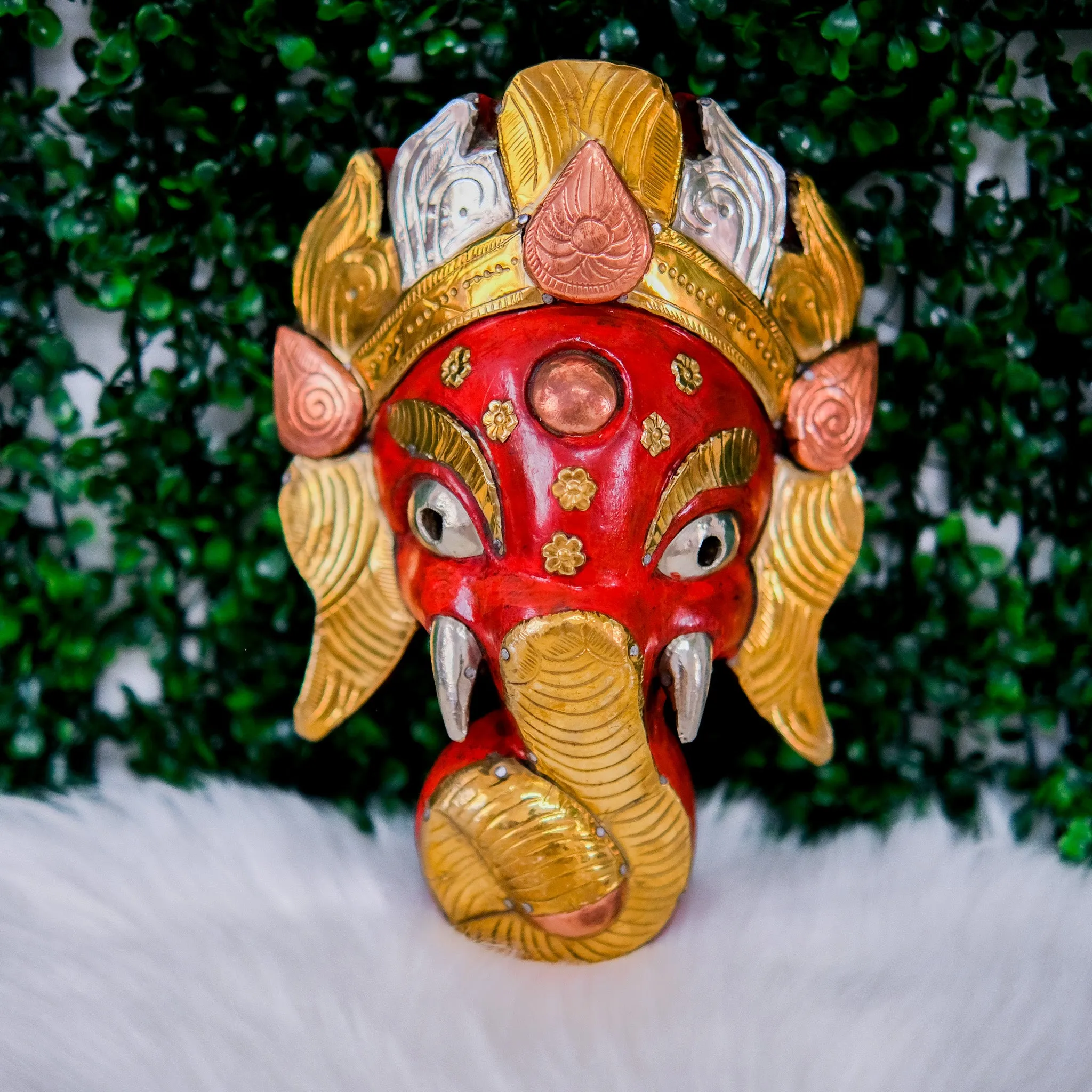 Handmade Wooden Ganesh Mask Hanging