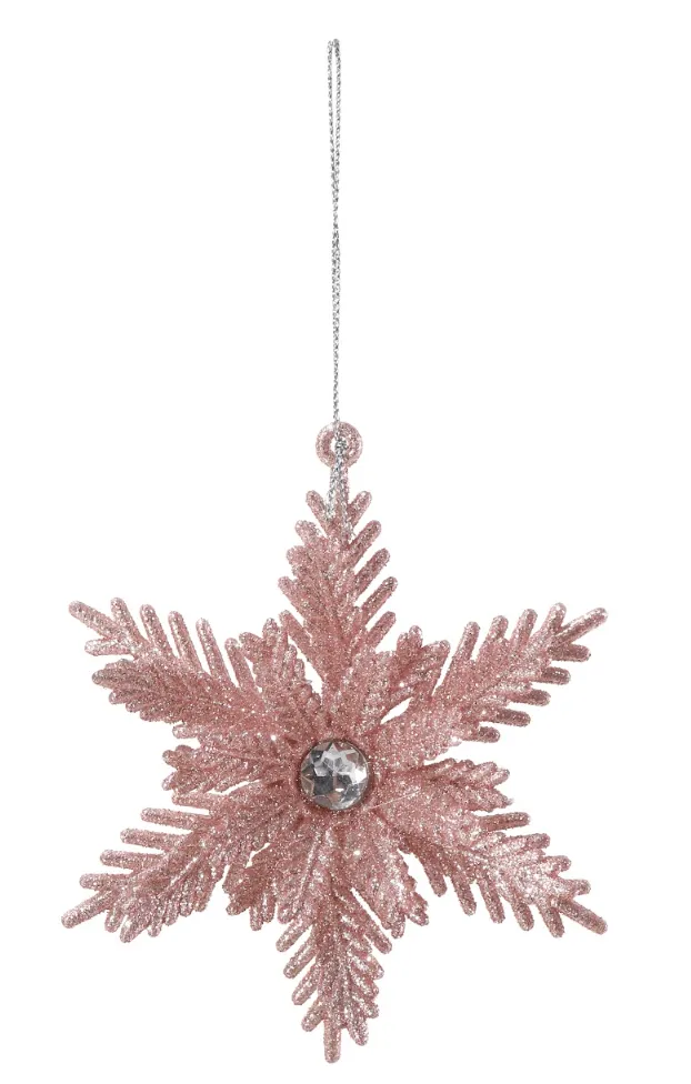 Hanging Glitter Poinsettia 4 Asst (11cm)