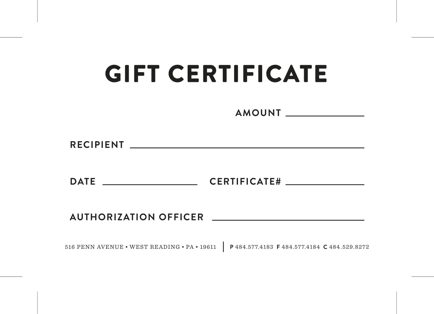 HOLISTIC GIFT CERTIFICATE