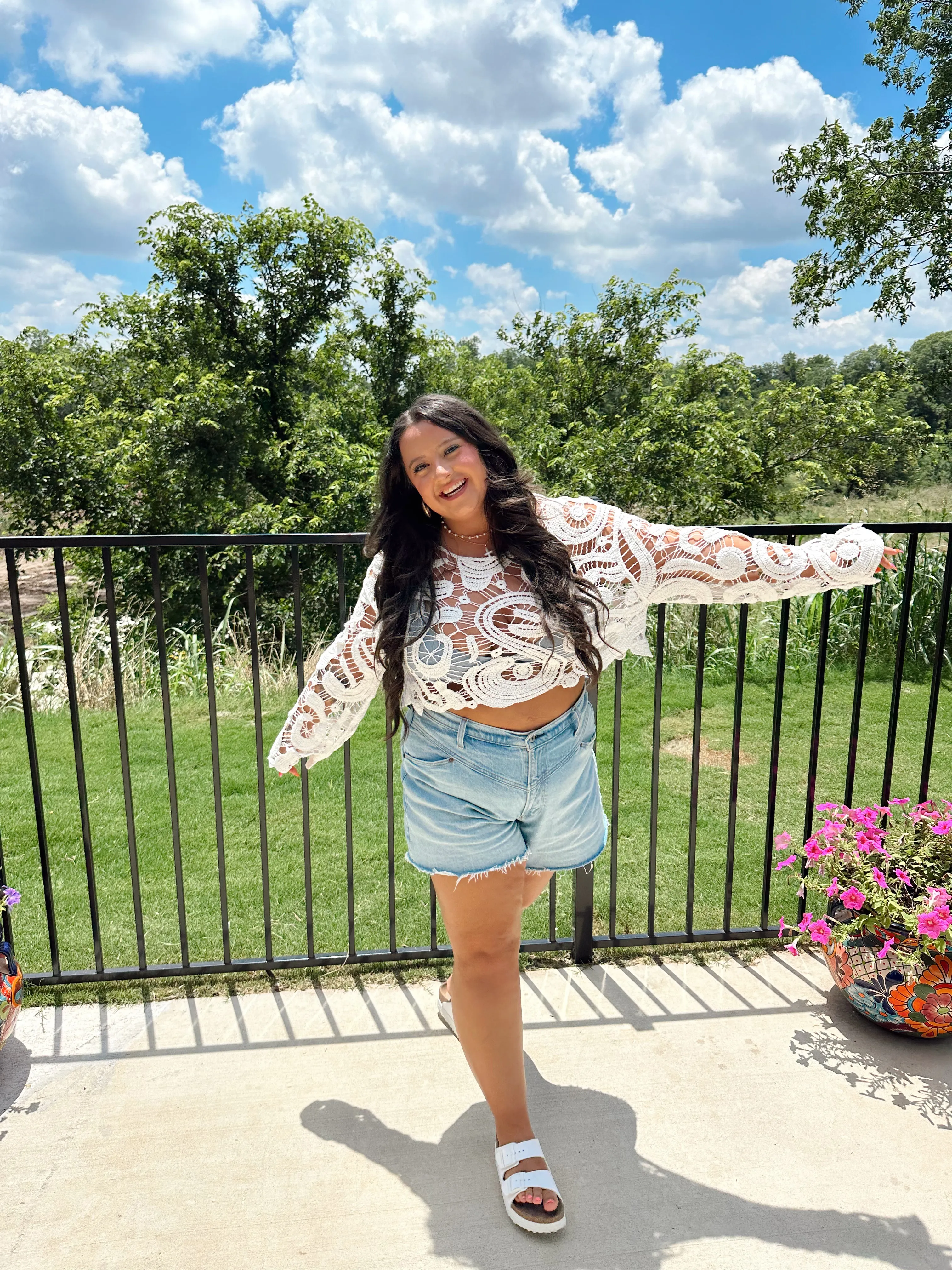 Italian Summer White Crochet Top