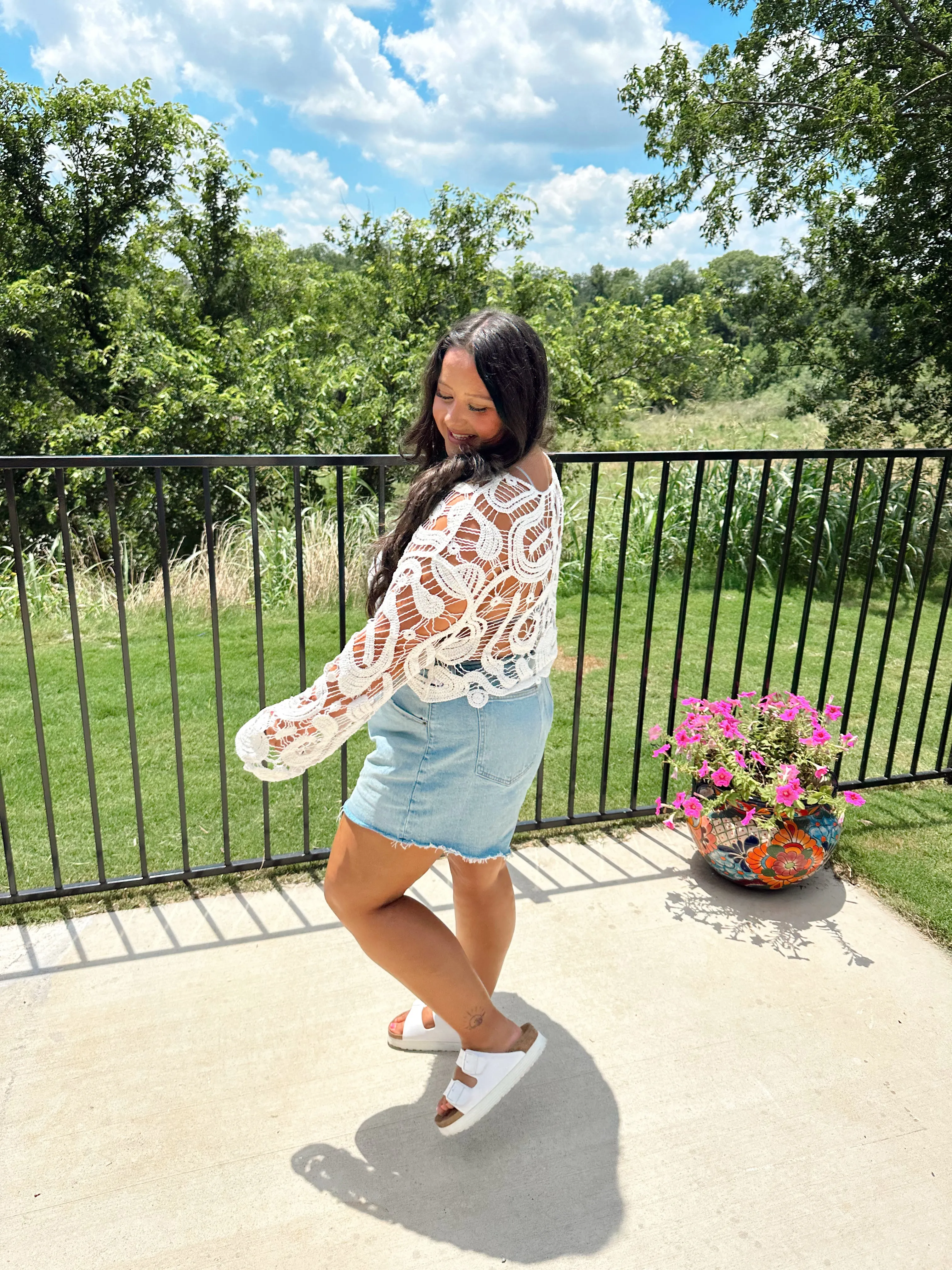 Italian Summer White Crochet Top