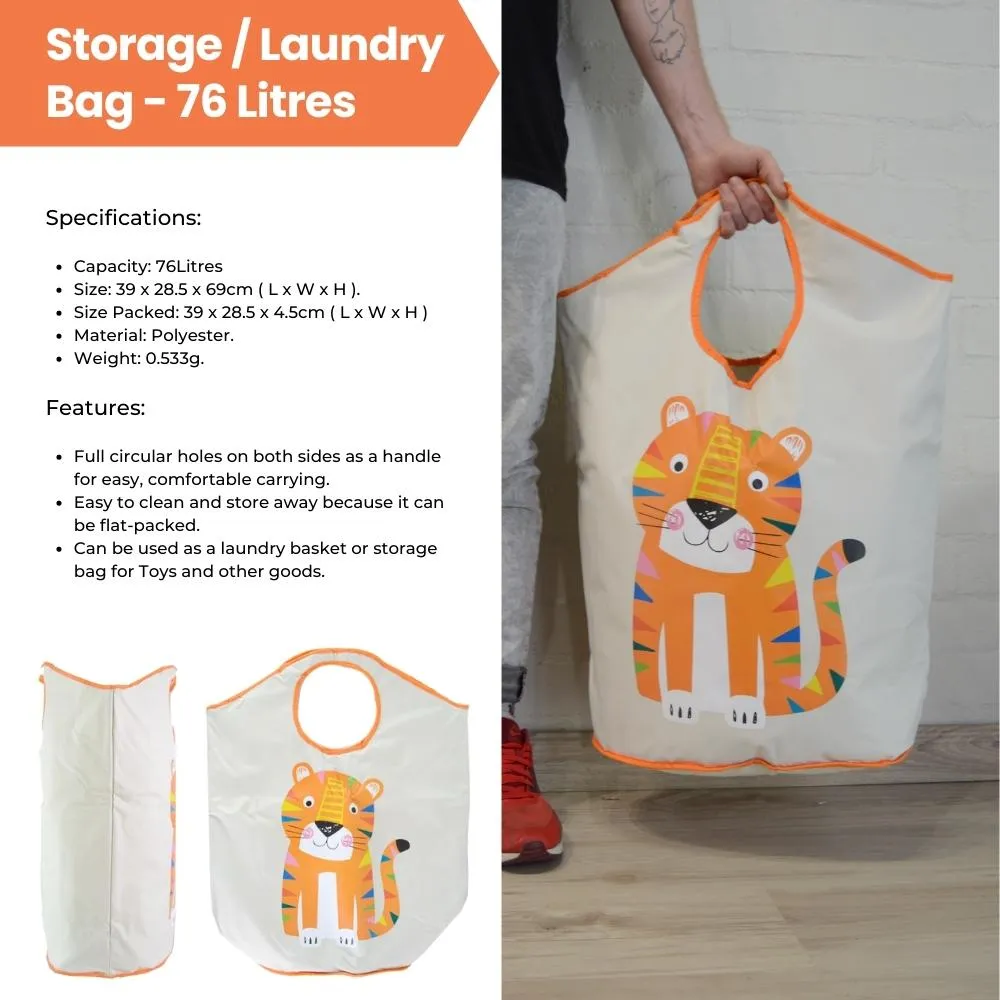 Laundry Storage Bag with Handles - 76L