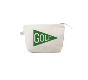 Makeup Bag Natural with Kelly Green Matte Golf Flag