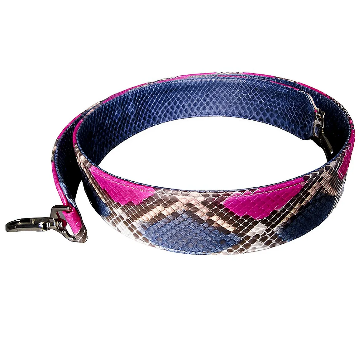 Midnight Blue and Pink Bag Strap