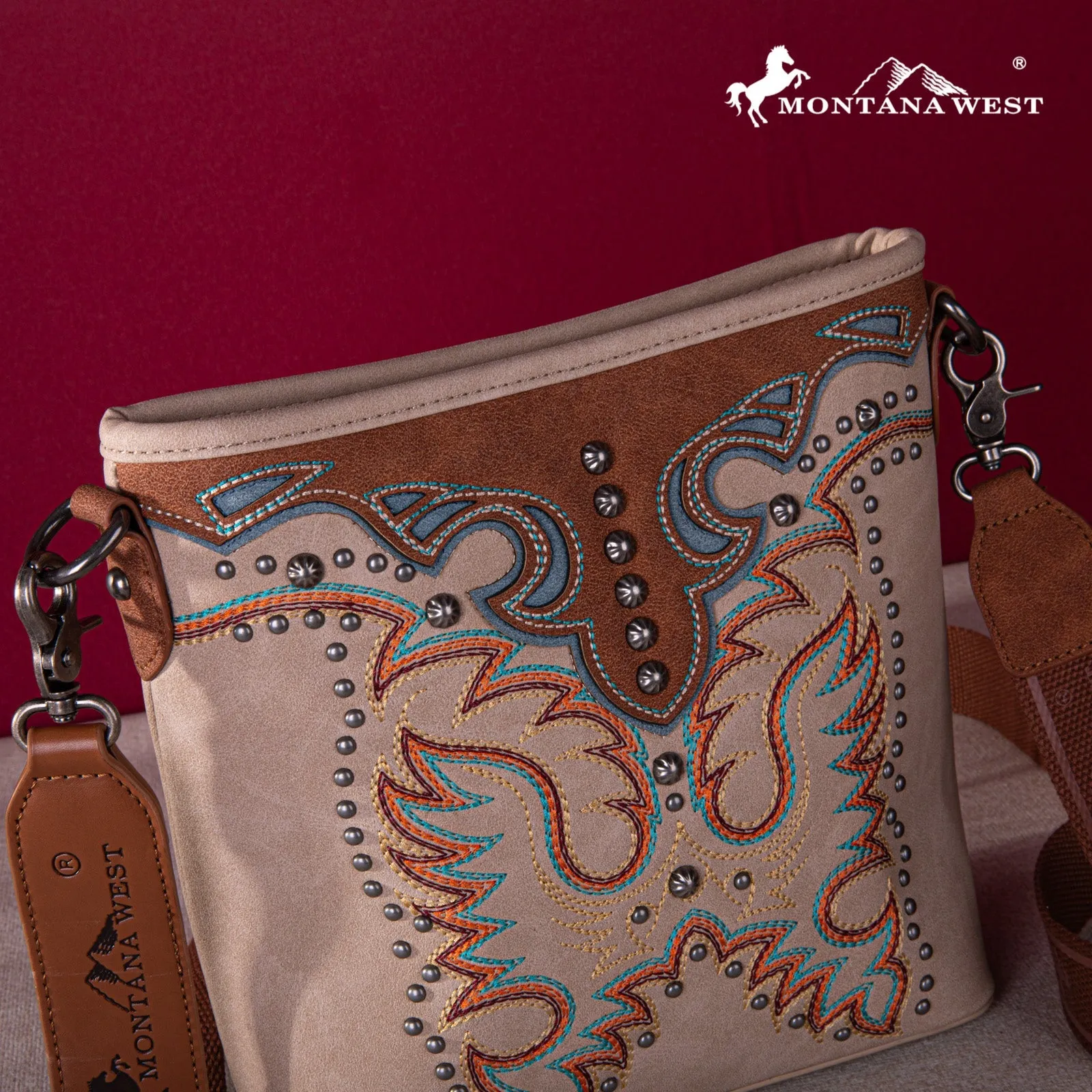 Montana West Embroidered Concealed Carry Crossbody Bag