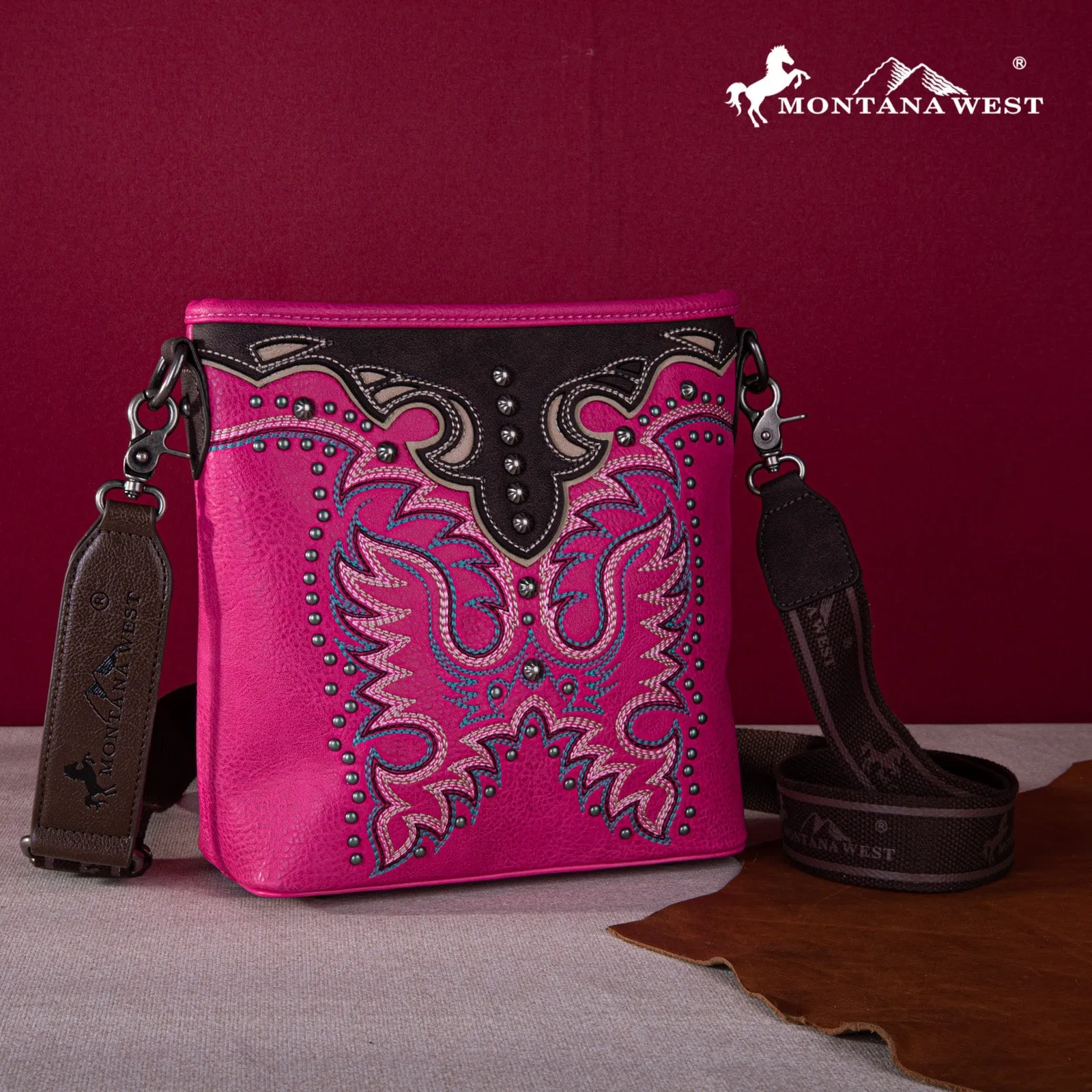 Montana West Embroidered Concealed Carry Crossbody Bag