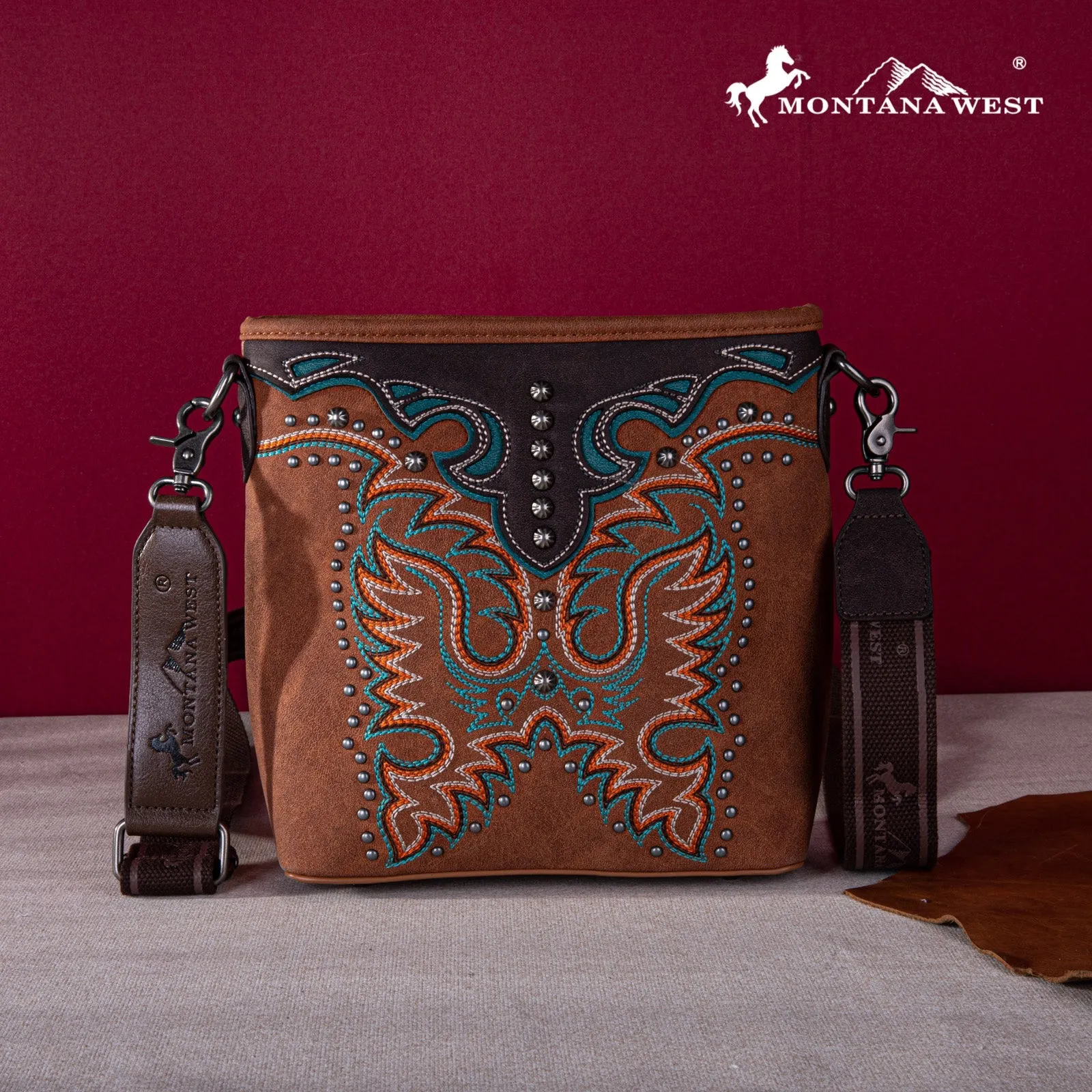 Montana West Embroidered Concealed Carry Crossbody Bag