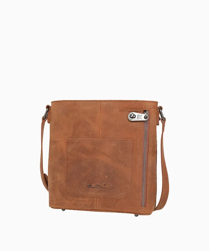 Montana West Genuine Leather Concealed Carry Crossbody Bag