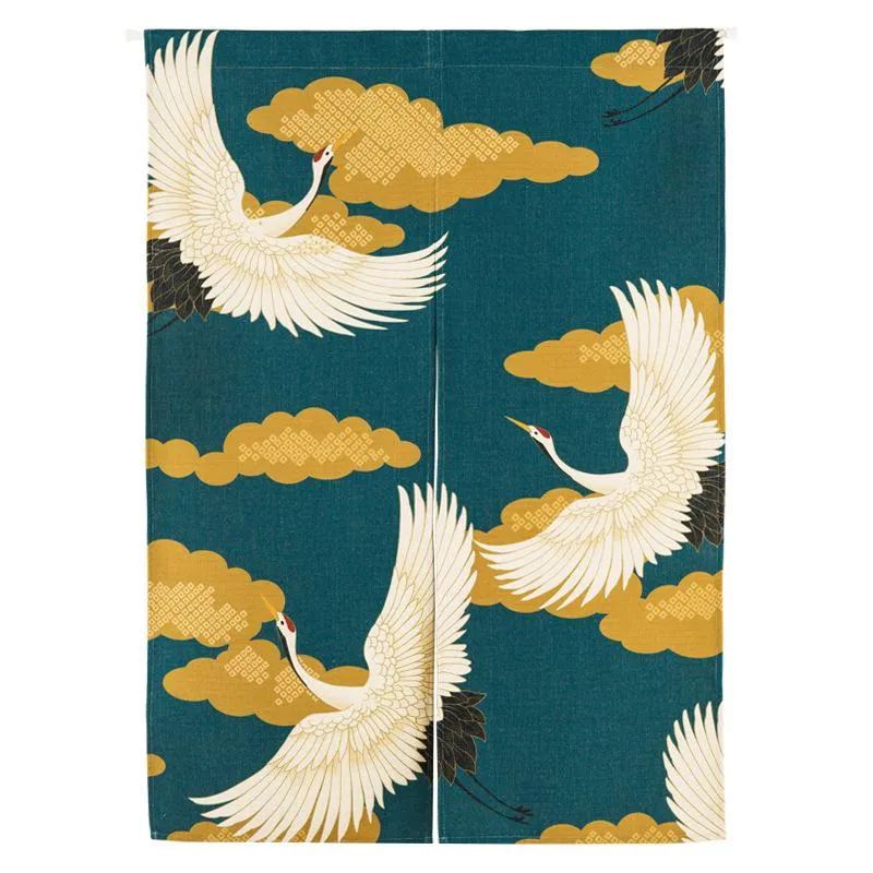 Noren | Curtain | Wall Hanging | Cranes Green