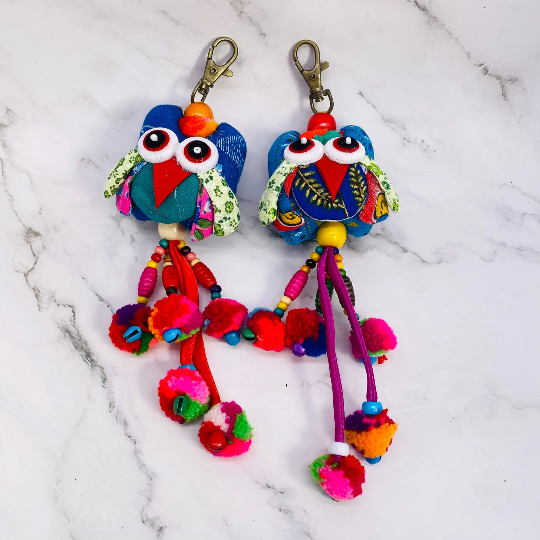 Owl Keychain, Colorful Owl Bag charm, Bag Accessories, Handmade Bag Charm, Cute Key Ring, Gift for Her, Symbol of wisdom