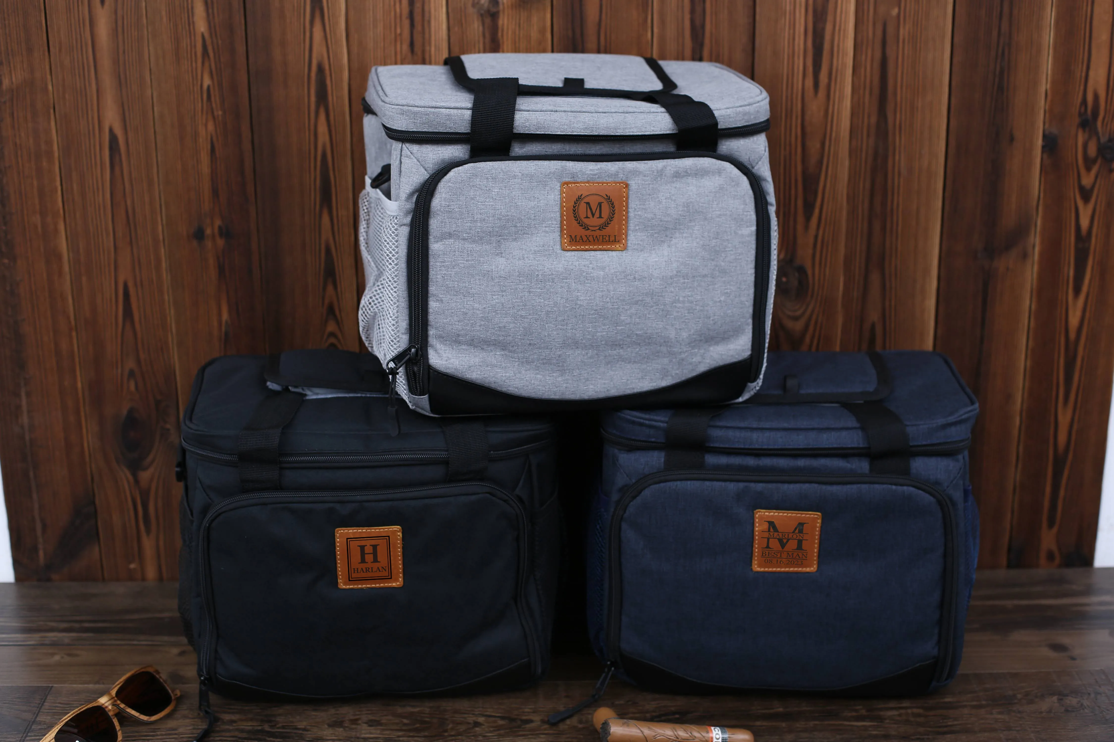 Personalized Groomsmen Gift Cooler Bag, Top Open Beer Cooler Bag, Insulated Picnic Bag