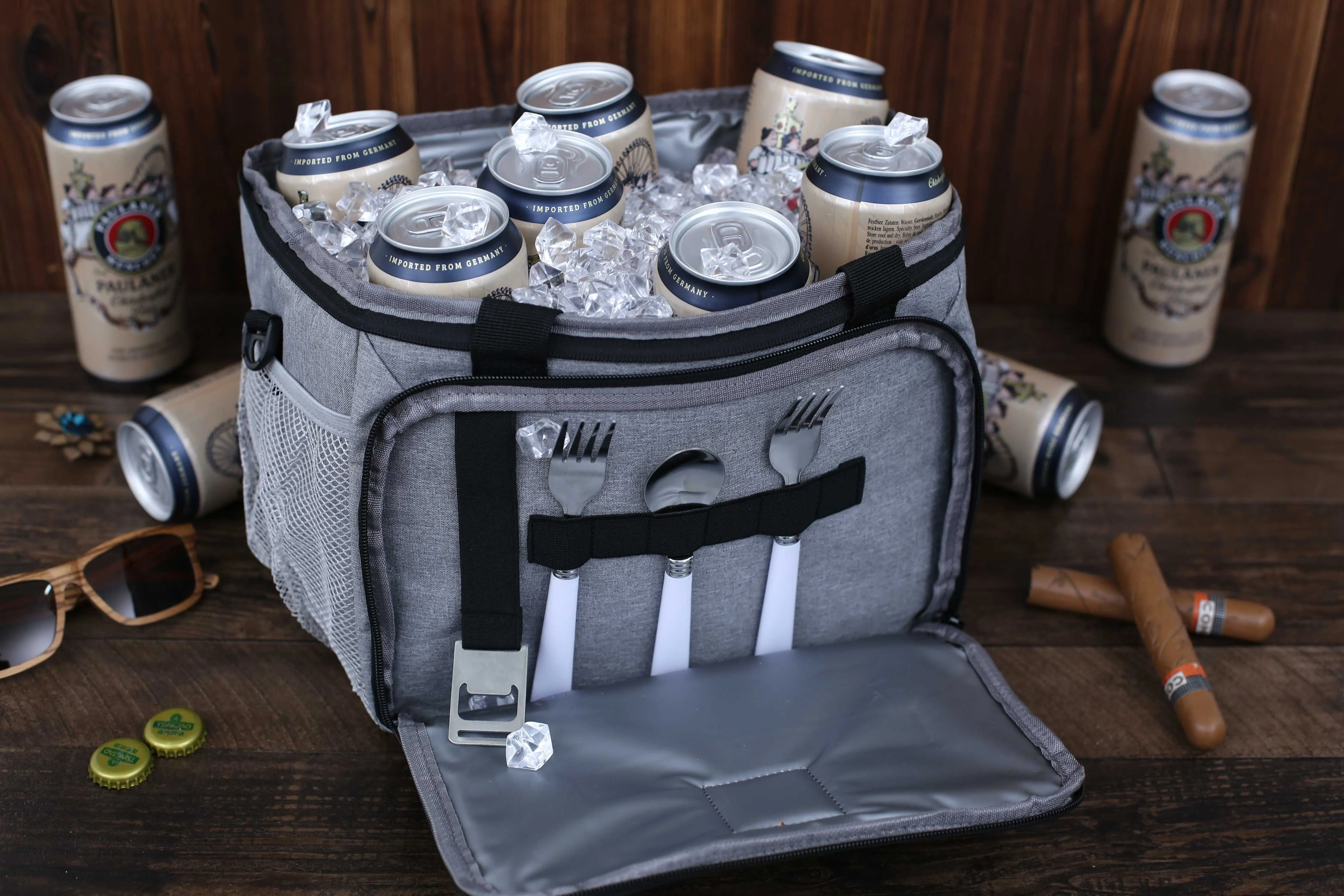 Personalized Groomsmen Gift Cooler Bag, Top Open Beer Cooler Bag, Insulated Picnic Bag