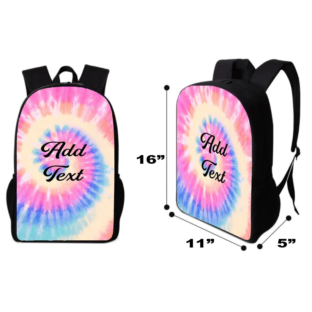 Personalized Tie Dye Backpacks / Lunch Bag / Duffel Bag / Bottle