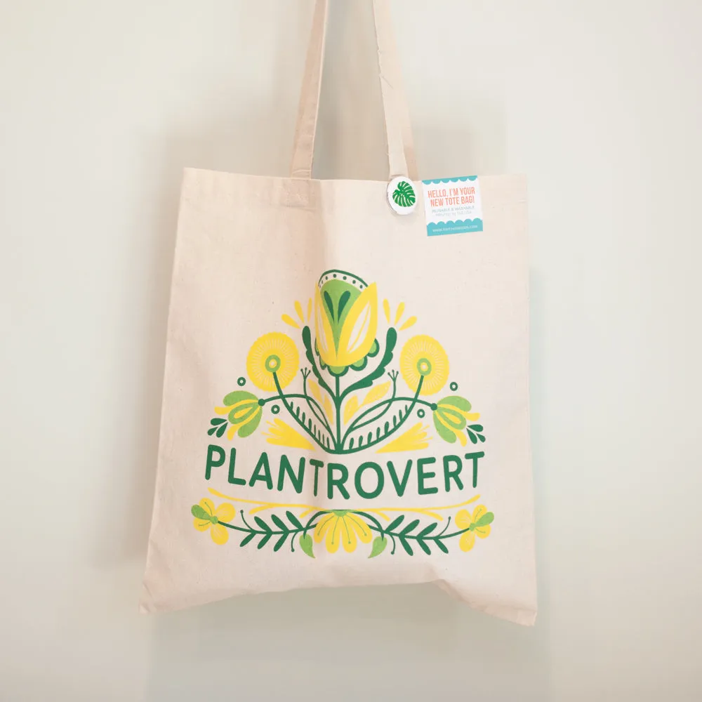 Plantrovert tote bag, plant lover gift idea, plant collector gift, plant themed tote bag