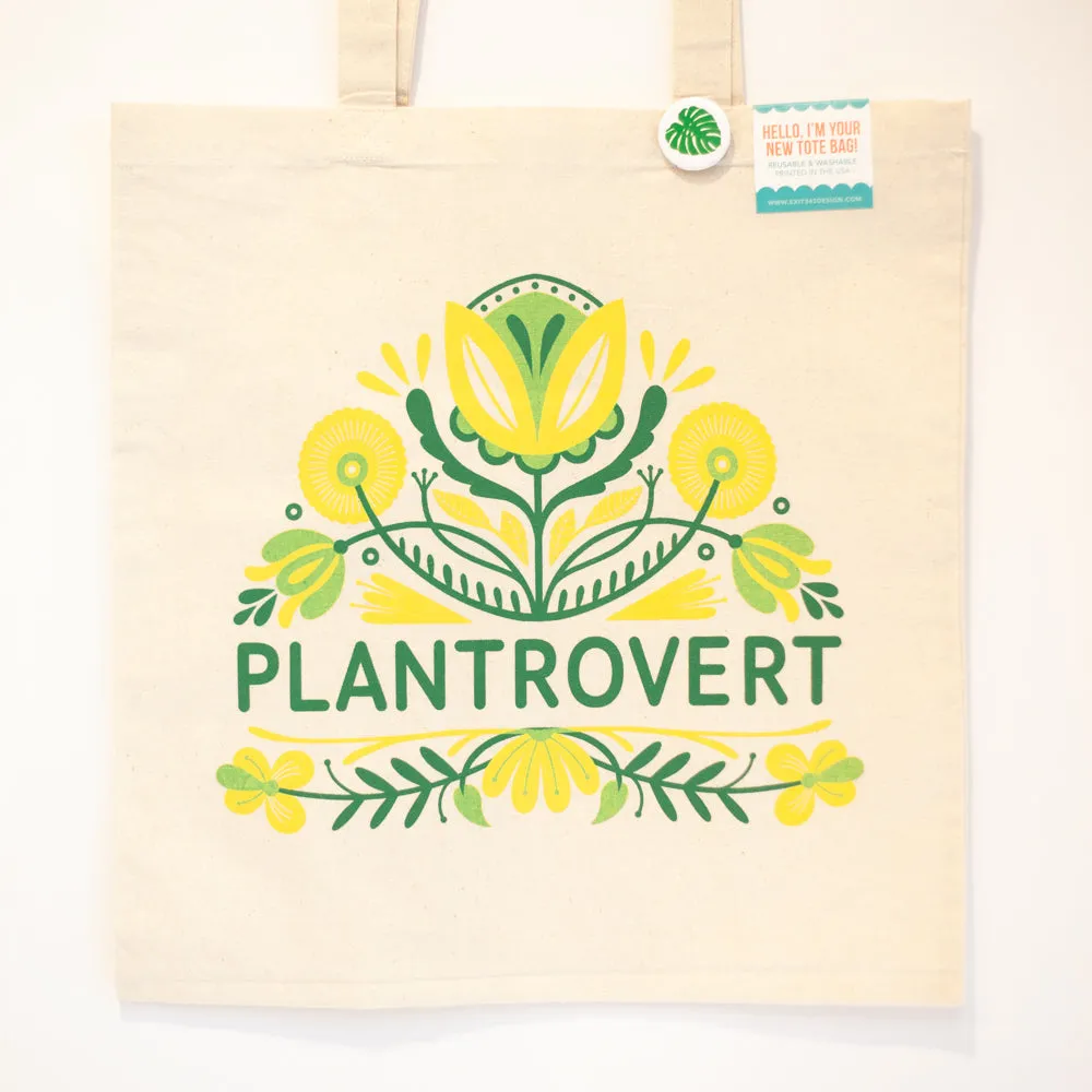 Plantrovert tote bag, plant lover gift idea, plant collector gift, plant themed tote bag