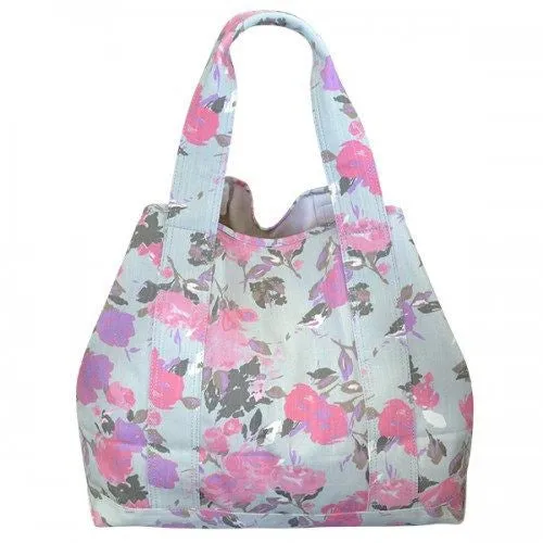 ROSIE - Womens Floral Print Beach Tote Bag & Picnic Bag