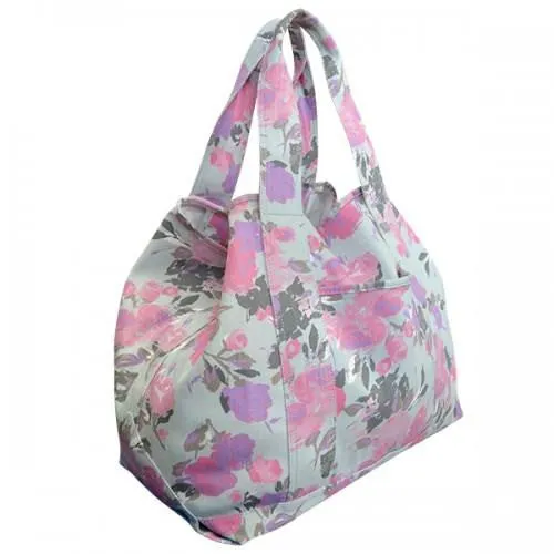 ROSIE - Womens Floral Print Beach Tote Bag & Picnic Bag