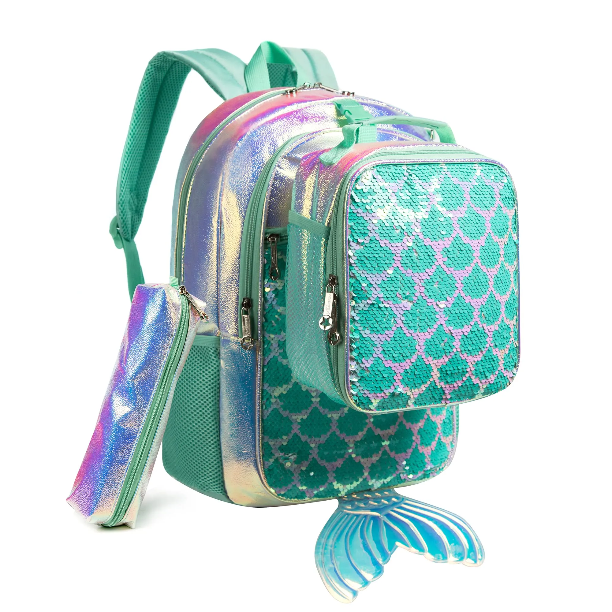 School Bag Lunch Bag And Pencil Case Set Mermaid