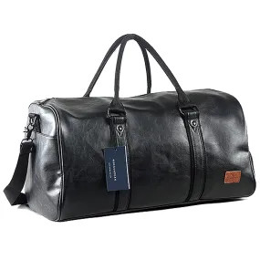 SFFashion™ Leather Weekender Duffel Bag w/ Shoe Compartment - Travel Carry On Bag