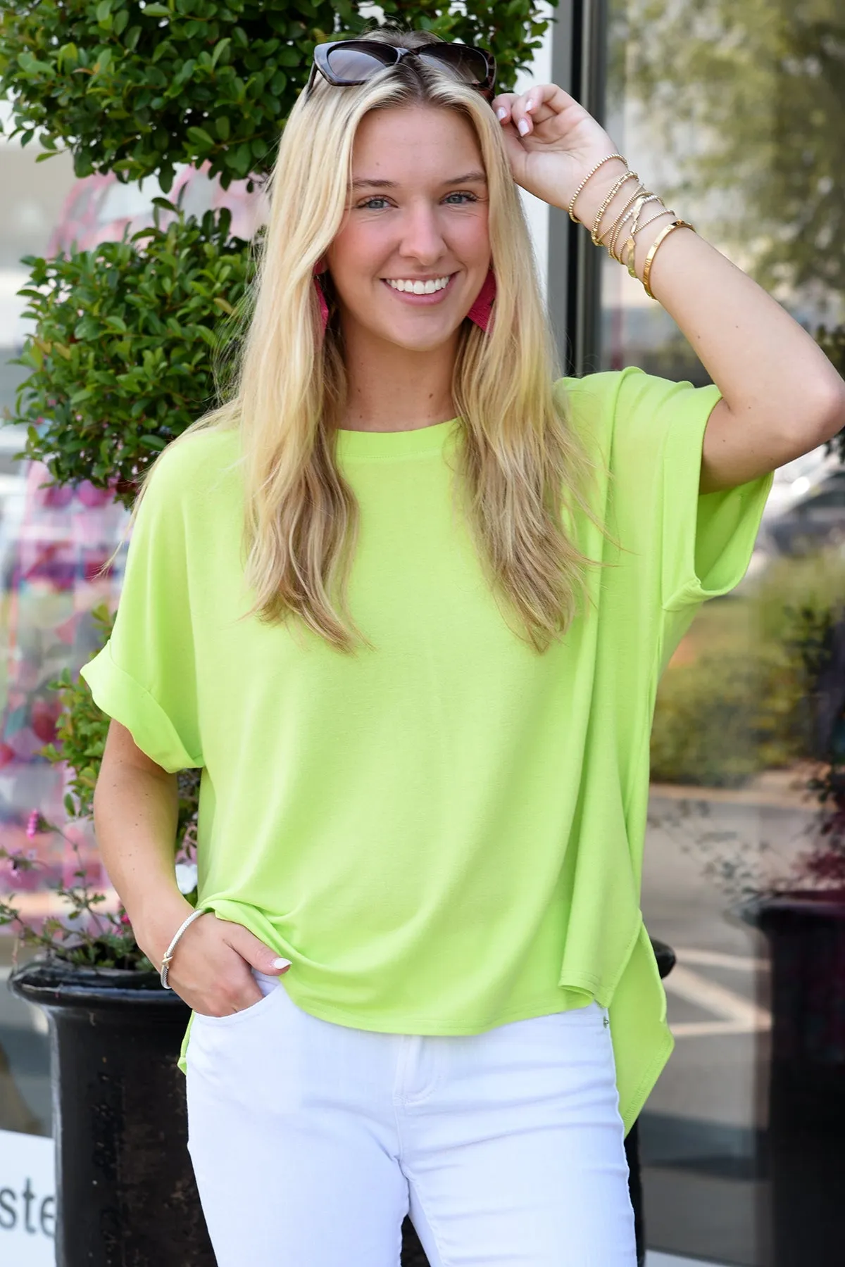 SUMMER BREEZE TOP -LIME