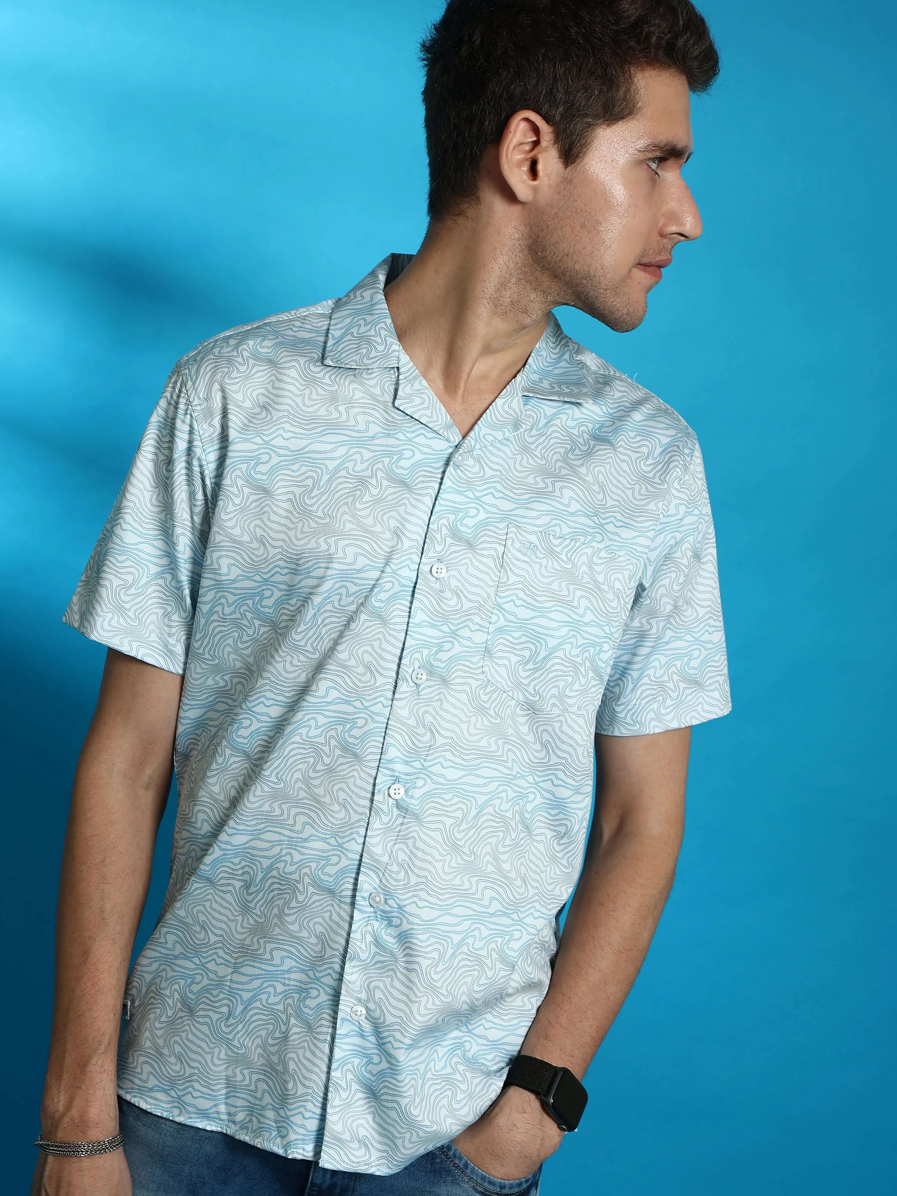 Summer Wave Half Sleeve Shirt