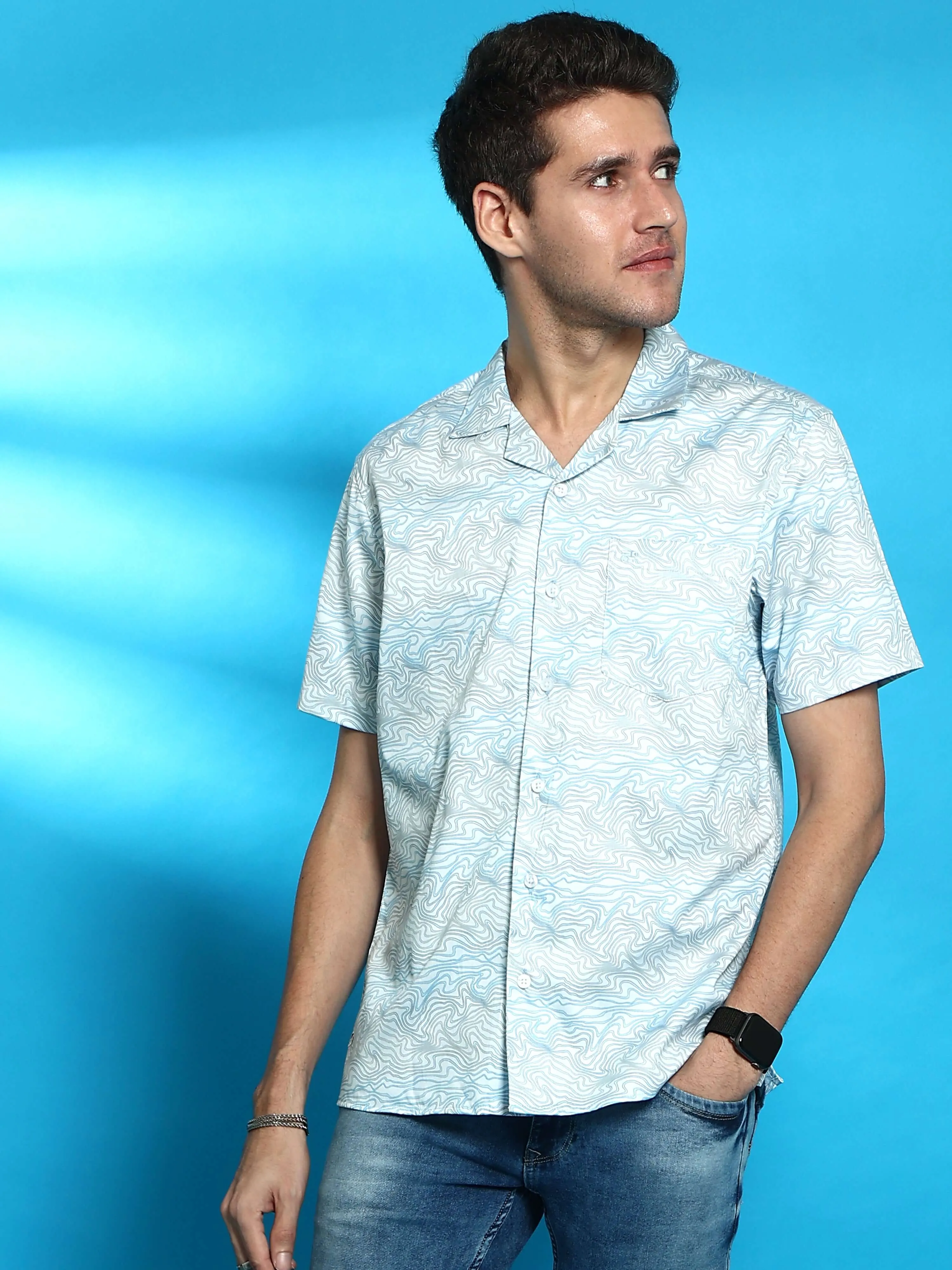 Summer Wave Half Sleeve Shirt