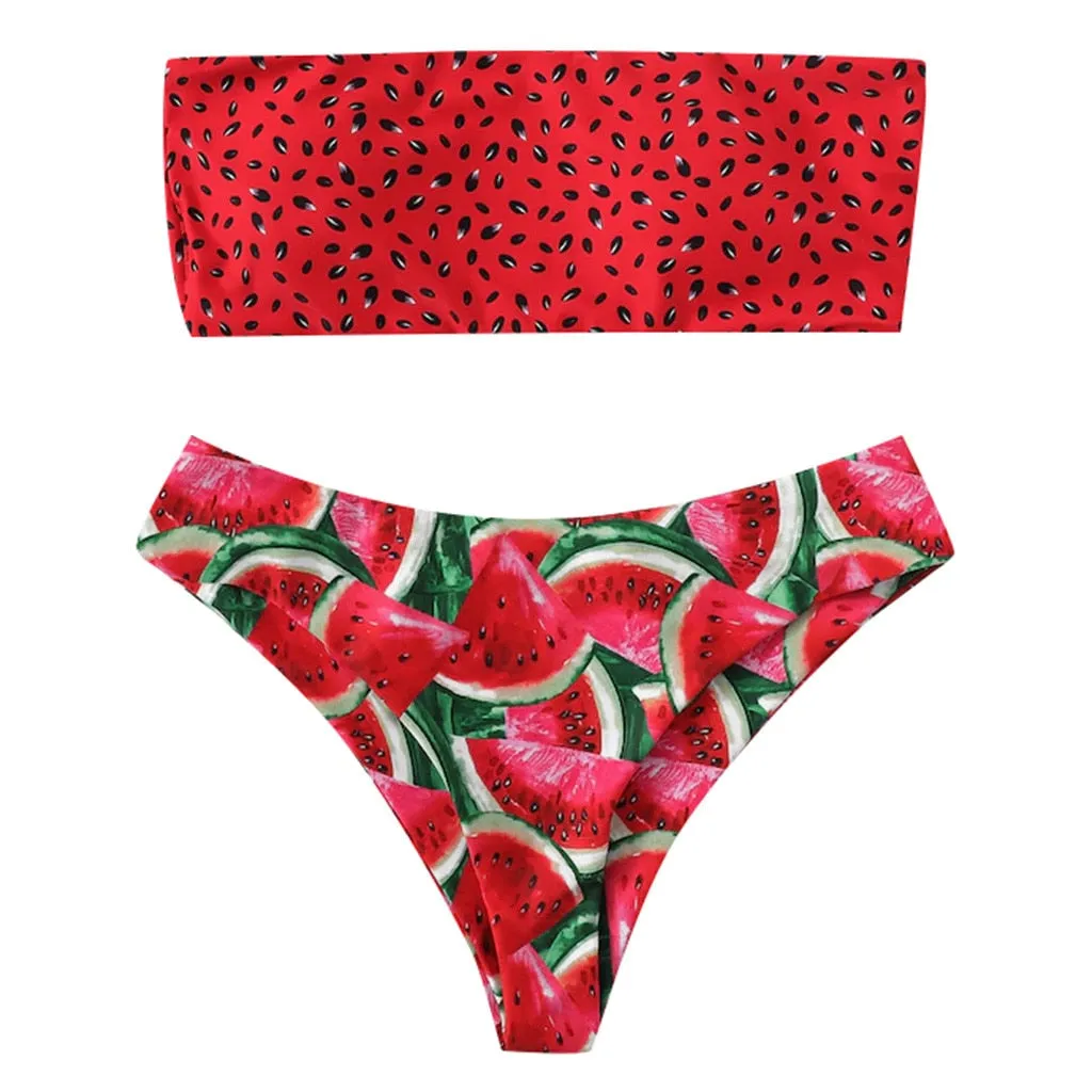 Watermelon Summer Crush Bandeau-Bikini